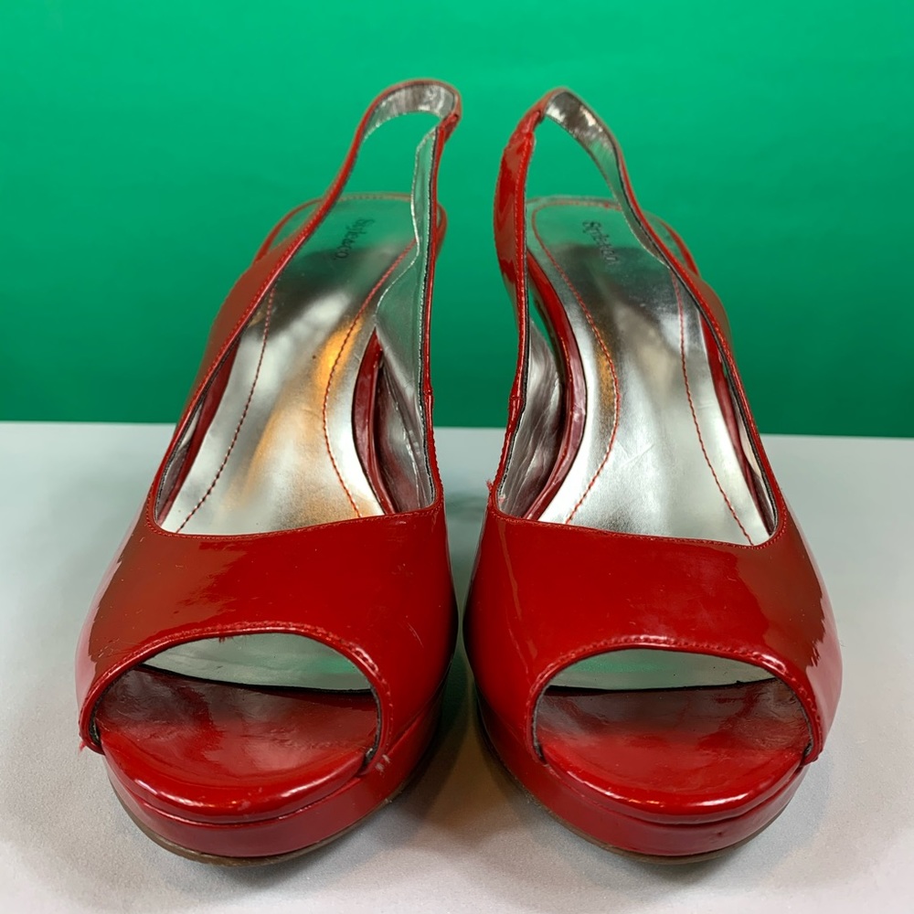Style & Co Red Faith Patent Slingback Pumps 9.5 M